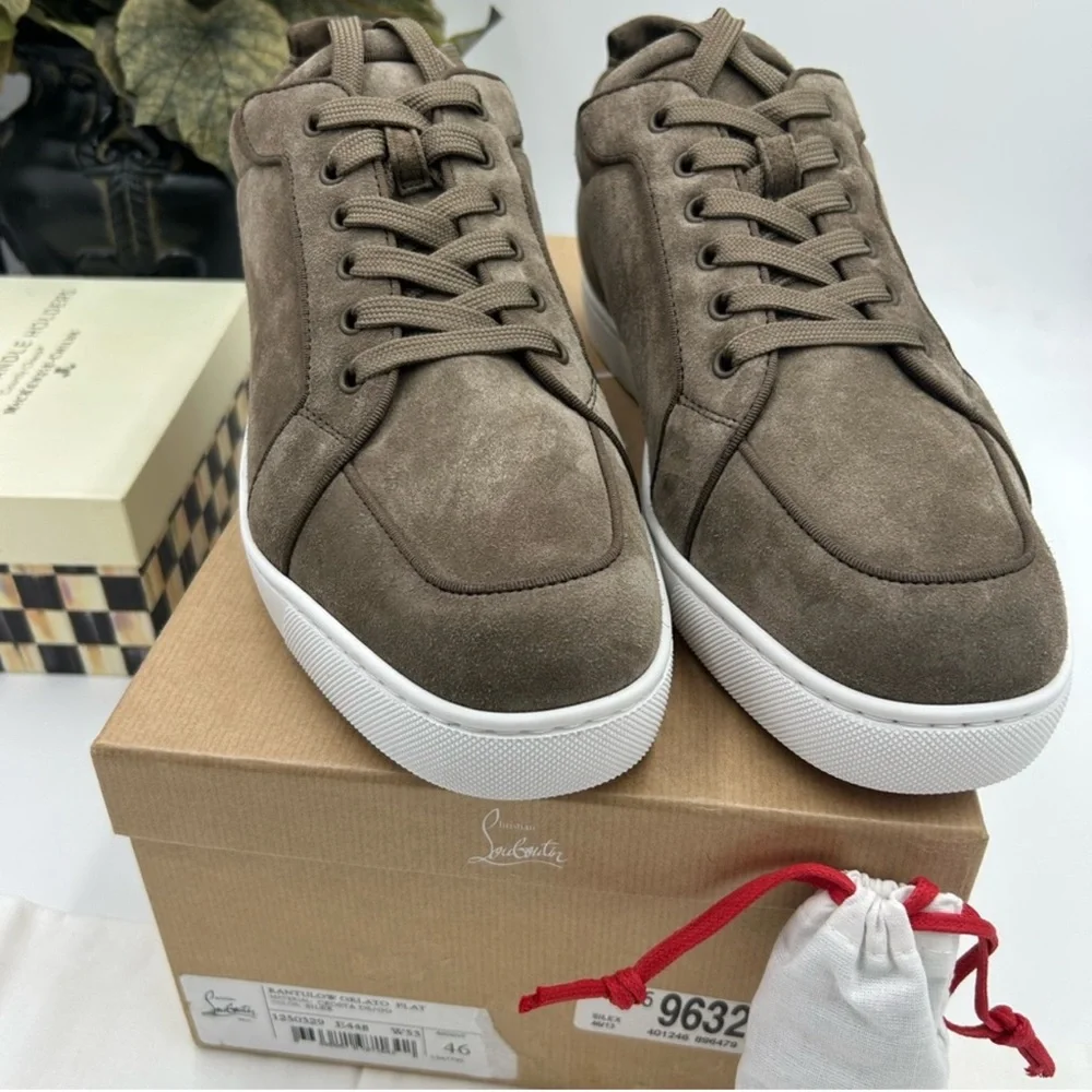 Men’s Christian Louboutin Rantulow Suede Sneakers size 46 made in Italy - Picture 2 of 13